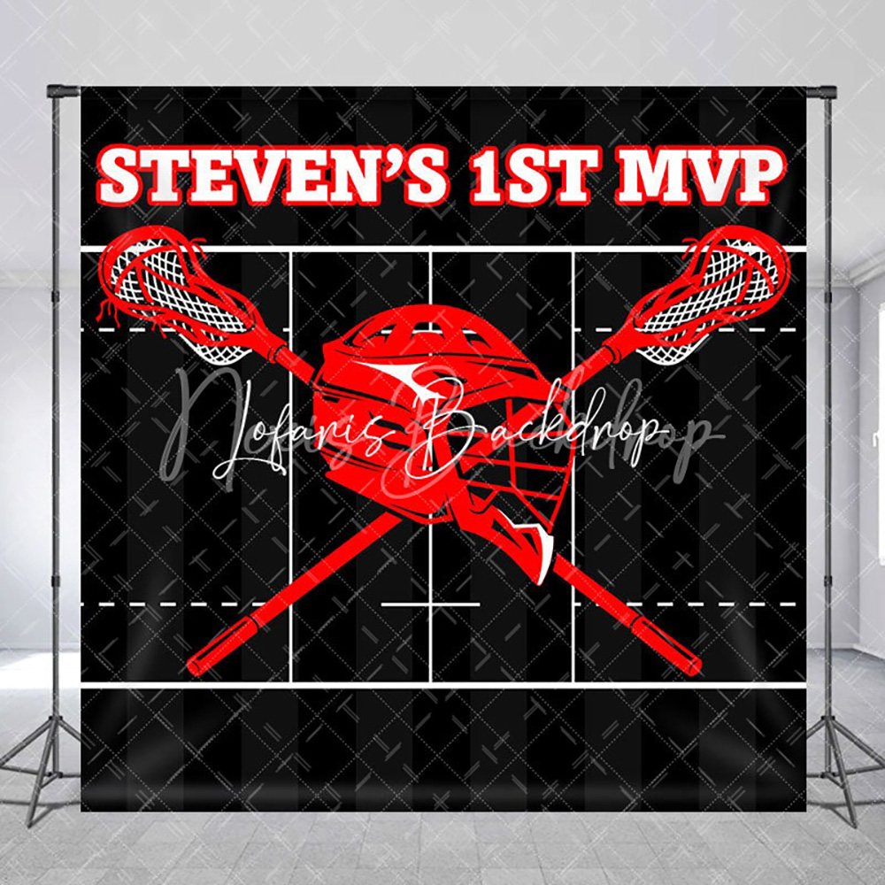 Party Games Name - Aangepaste naam zwart rood lacrosse 1e