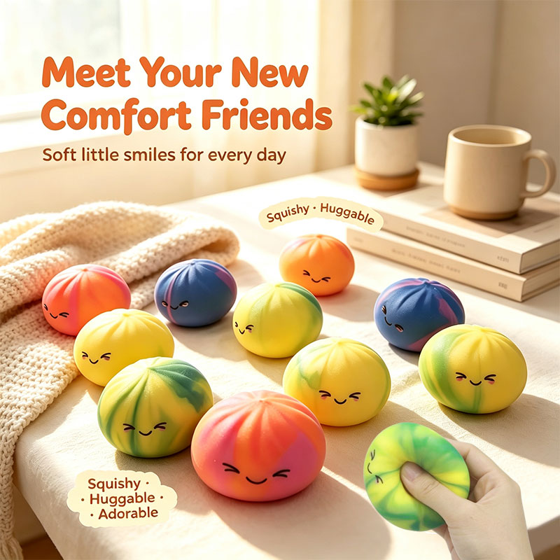 Party Games For Adults And Kids - 2026 Nieuwe Regenboogkleurige Dumpling Squishy Speelgoed