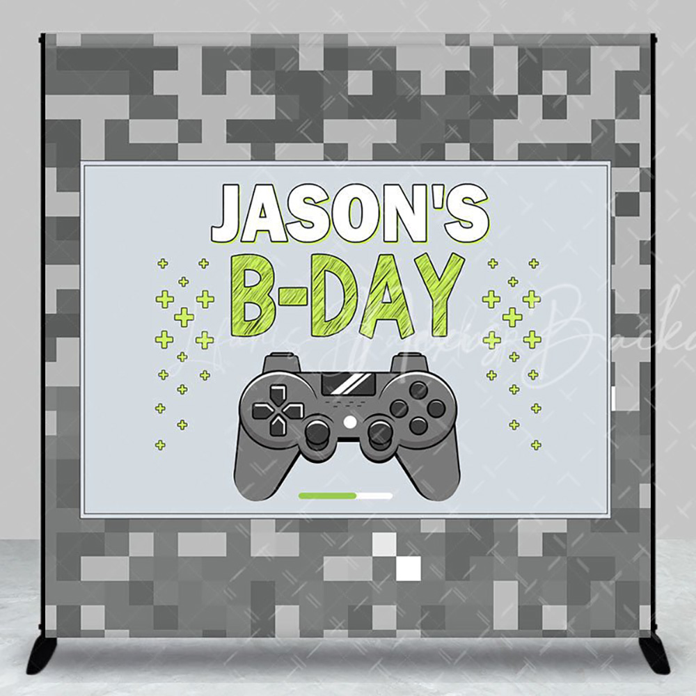 Party Games Name - Grijze Pixel Games Night Aangepaste Naam