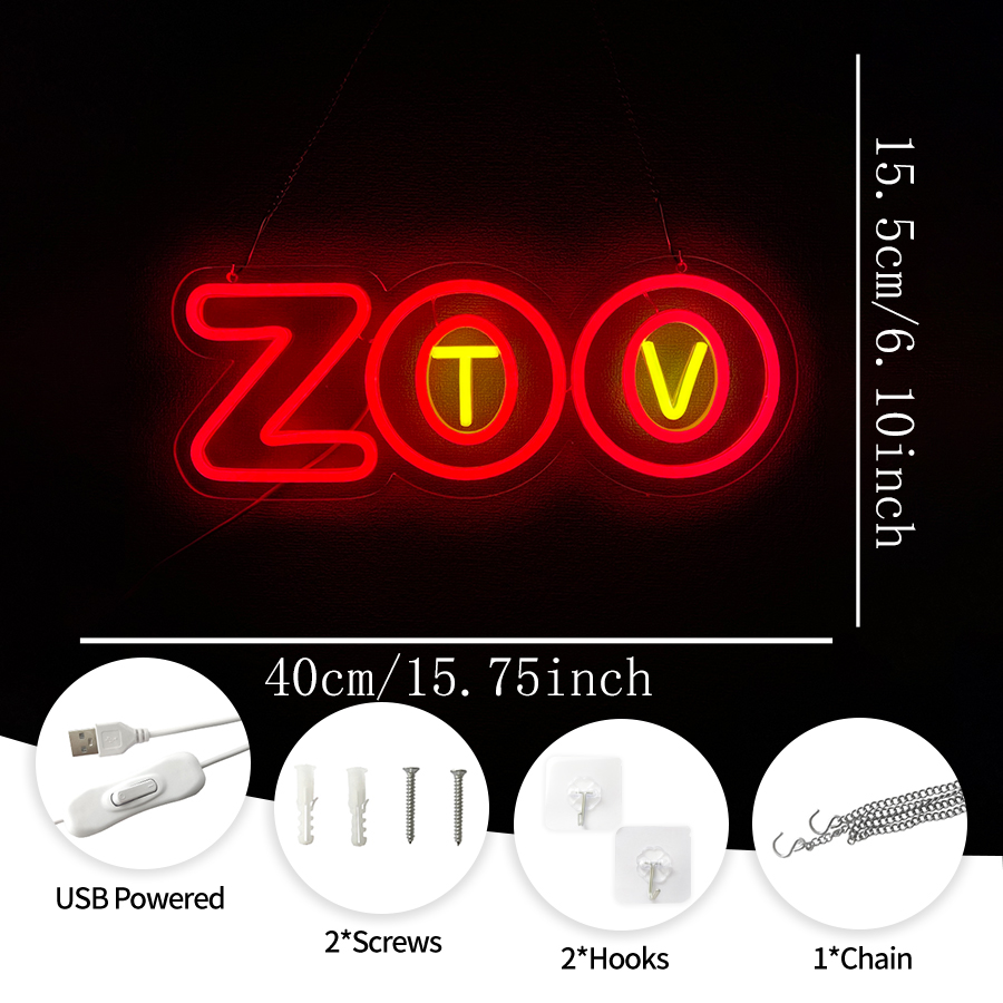 Zoo Tv Neon Sign, Led Letter I - Zoo Party Games recensie en prijs